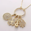Wholesale Gold Plated Copper Round Pendant Key Ring Necklace For Women