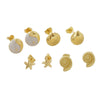 Wholesale Gold Plated Copper Starfish And Conch Shell Design Ear Bone Stud Earrings For Women