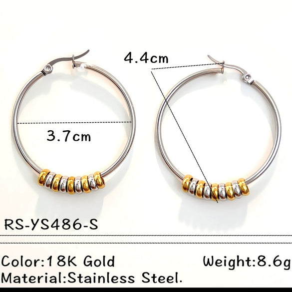 Wholesale Gold Plated Geometric Color Matching Stainless Steel Earrings For Women