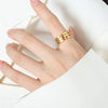 Wholesale Gold Plated Geometric Fashion Ring In Titanium Steel For Unisex With Electroplating Treatment
