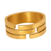 Wholesale Gold Plated Geometric Fashion Ring In Titanium Steel For Unisex With Electroplating Treatment