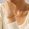 Wholesale Gold Plated Geometric Stainless Steel Bead Chain Necklaces And Bracelets For Women