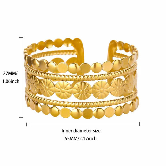 Wholesale Gold Plated Geometric Stainless Steel Bracelet For Women