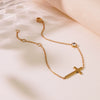Wholesale Gold Plated Geometric Stainless Steel Cross Zircon Bracelet For Women