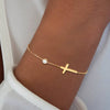 Wholesale Gold Plated Geometric Stainless Steel Cross Zircon Bracelet For Women