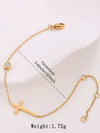 Wholesale Gold Plated Geometric Stainless Steel Cross Zircon Bracelet For Women