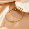 Wholesale Gold Plated Geometric Stainless Steel Cross Zircon Bracelet For Women