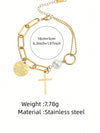 Wholesale Gold Plated Geometric Stainless Steel Cross Zircon Bracelet For Women