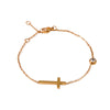 Wholesale Gold Plated Geometric Stainless Steel Cross Zircon Bracelet For Women