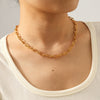 Wholesale Gold Plated Geometric Stainless Steel Oshaped Chain Necklace For Women