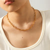 Wholesale Gold Plated Geometric Stainless Steel Oshaped Chain Necklace For Women