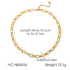 Wholesale Gold Plated Geometric Stainless Steel Oshaped Chain Necklace For Women