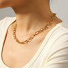 Wholesale Gold Plated Geometric Stainless Steel Oshaped Chain Necklace For Women