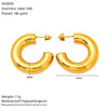Wholesale Gold Plated Geometric Titanium Steel Cshaped Earrings For Women