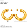 Wholesale Gold Plated Geometric Titanium Steel Cshaped Earrings For Women