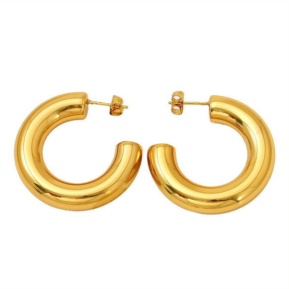 Wholesale Gold Plated Geometric Titanium Steel Cshaped Earrings For Women