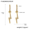 Wholesale Gold Plated 18K Gold Inlaid Zircon Stainless Steel Geometric Heart Shape And Bow Tie Earrings For Women