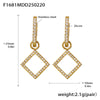 Wholesale Gold Plated 18K Gold Inlaid Zircon Stainless Steel Geometric Heart Shape And Bow Tie Earrings For Women