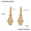 Wholesale Gold Plated 18K Gold Inlaid Zircon Stainless Steel Geometric Heart Shape And Bow Tie Earrings For Women