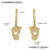 Wholesale Gold Plated 18K Non Fading Stainless Steel Earrings With Inlaid Zircon Geometric And Heart Shape For Women
