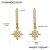 Wholesale Gold Plated 18K Non Fading Stainless Steel Earrings With Inlaid Zircon Geometric And Heart Shape For Women