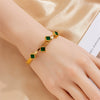 Wholesale Gold Plated Square Bracelet With Inlaid Glass Rhinestones In Titanium Steel