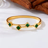 Wholesale Gold Plated Square Bracelet With Inlaid Glass Rhinestones In Titanium Steel