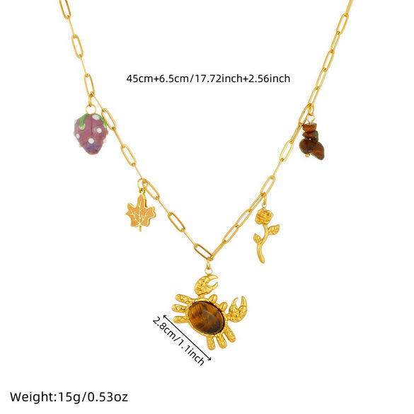 Wholesale Gold Plated Stainless Steel Animal Zodiac Pendant Necklace For Women