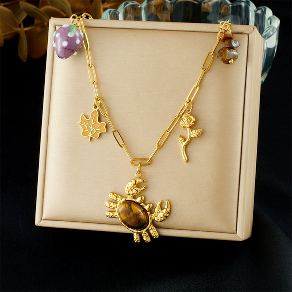 Wholesale Gold Plated Stainless Steel Animal Zodiac Pendant Necklace For Women