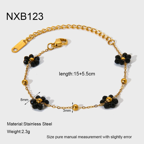Wholesale Gold Plated Stainless Steel Daisy Flower Jewelry Set For Women