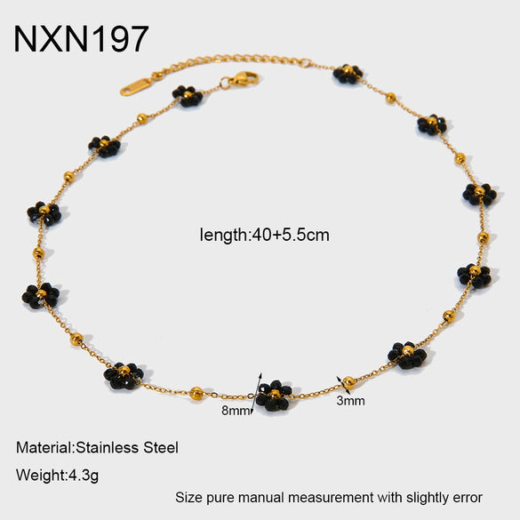 Wholesale Gold Plated Stainless Steel Daisy Flower Jewelry Set For Women