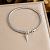 Wholesale Gold Plated Stainless Steel Drop Shape Bracelet With Rivet Pendant And Thick Bar Design For Women