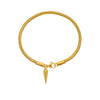 Wholesale Gold Plated Stainless Steel Drop Shape Bracelet With Rivet Pendant And Thick Bar Design For Women