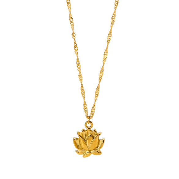 Wholesale Gold Plated Stainless Steel Flower Shape Pendant Necklace For Women