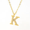 Wholesale Gold Plated Stainless Steel Geometric Letter And Number Pendant Cross Chain Necklace For Women