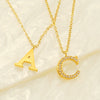 Wholesale Gold Plated Stainless Steel Geometric Letter And Number Pendant Cross Chain Necklace For Women