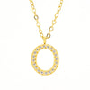 Wholesale Gold Plated Stainless Steel Geometric Letter And Number Pendant Cross Chain Necklace For Women
