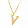 Wholesale Gold Plated Stainless Steel Geometric Letter And Number Pendant Cross Chain Necklace For Women