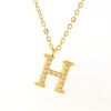 Wholesale Gold Plated Stainless Steel Geometric Letter And Number Pendant Cross Chain Necklace For Women