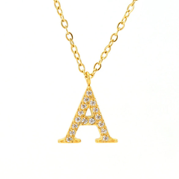 Wholesale Gold Plated Stainless Steel Geometric Letter And Number Pendant Cross Chain Necklace For Women