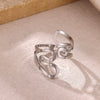 Wholesale Gold Plated Stainless Steel Geometric Line Ring For Women