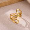 Wholesale Gold Plated Stainless Steel Geometric Line Ring For Women
