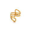 Wholesale Gold Plated Stainless Steel Geometric Line Ring For Women