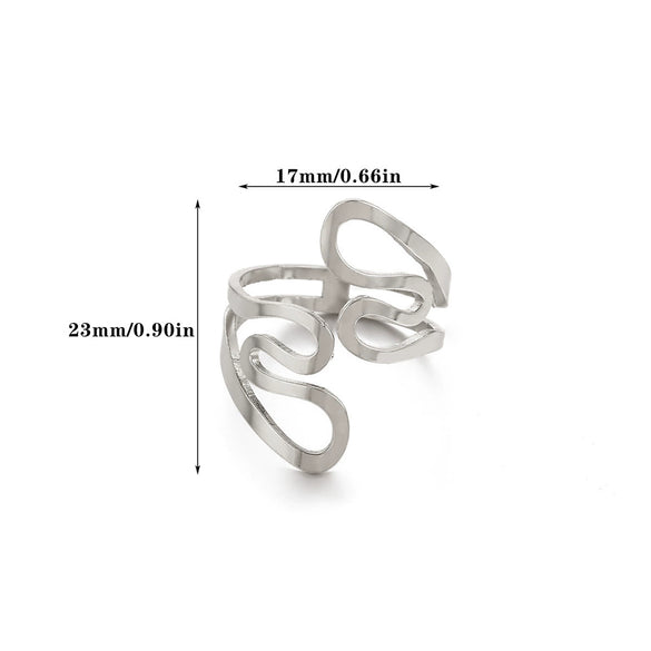 Wholesale Gold Plated Stainless Steel Geometric Line Ring For Women