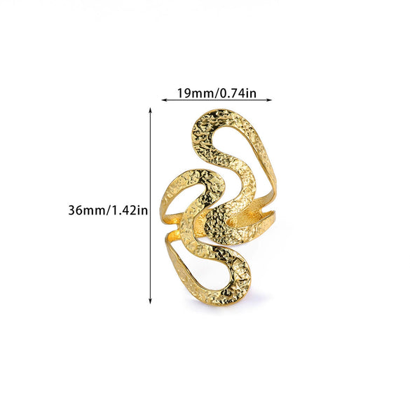 Wholesale Gold Plated Stainless Steel Geometric Line Ring For Women