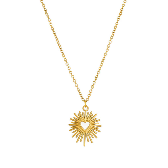 Wholesale Gold Plated Stainless Steel Heart Shape Pendant Necklace For Women