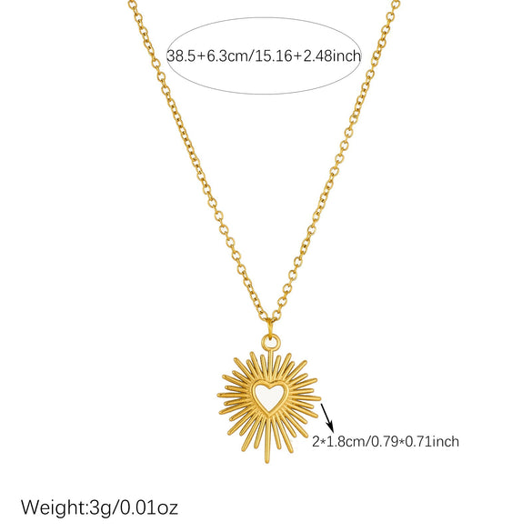 Wholesale Gold Plated Stainless Steel Heart Shape Pendant Necklace For Women