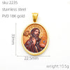 Wholesale Gold Plated Stainless Steel Ins Style Virgin Religious Portrait Person Shape Pendant Jewelry
