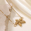 Wholesale Gold Plated Stainless Steel Irregular Geometric Flower Earrings And Necklace For Women