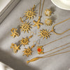 Wholesale Gold Plated Stainless Steel Jewelry With Star Geometric Animal Zodiac Patterns For Women Necklace And Earrings